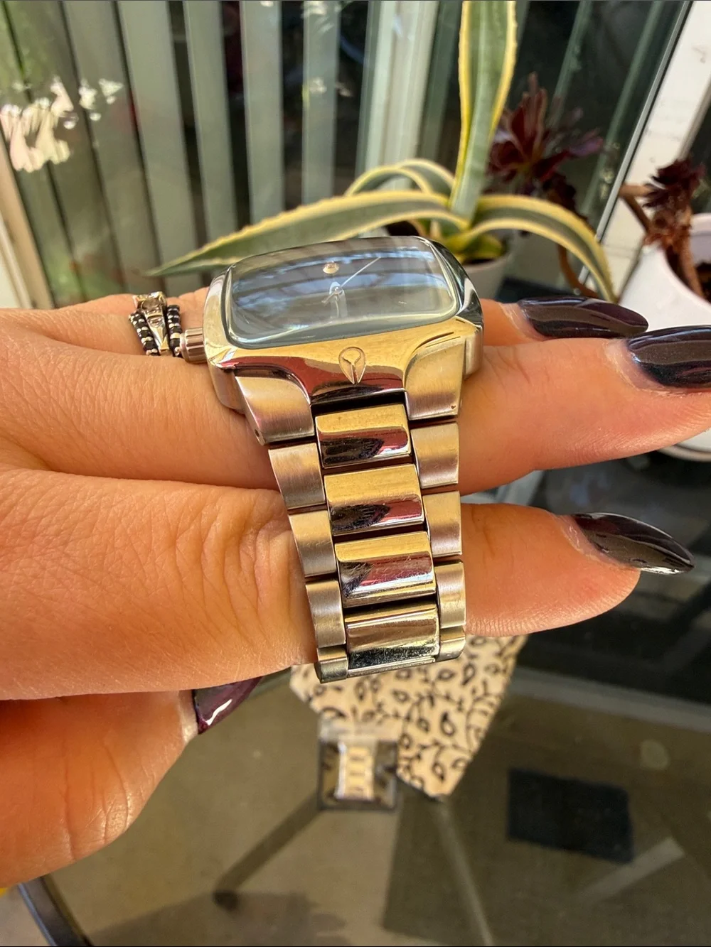 NOKIN Stainless Steel Square Face Watch